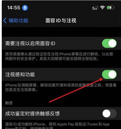 宣化苹果14维修网点分享iPhone14注视感知功能有什么用 